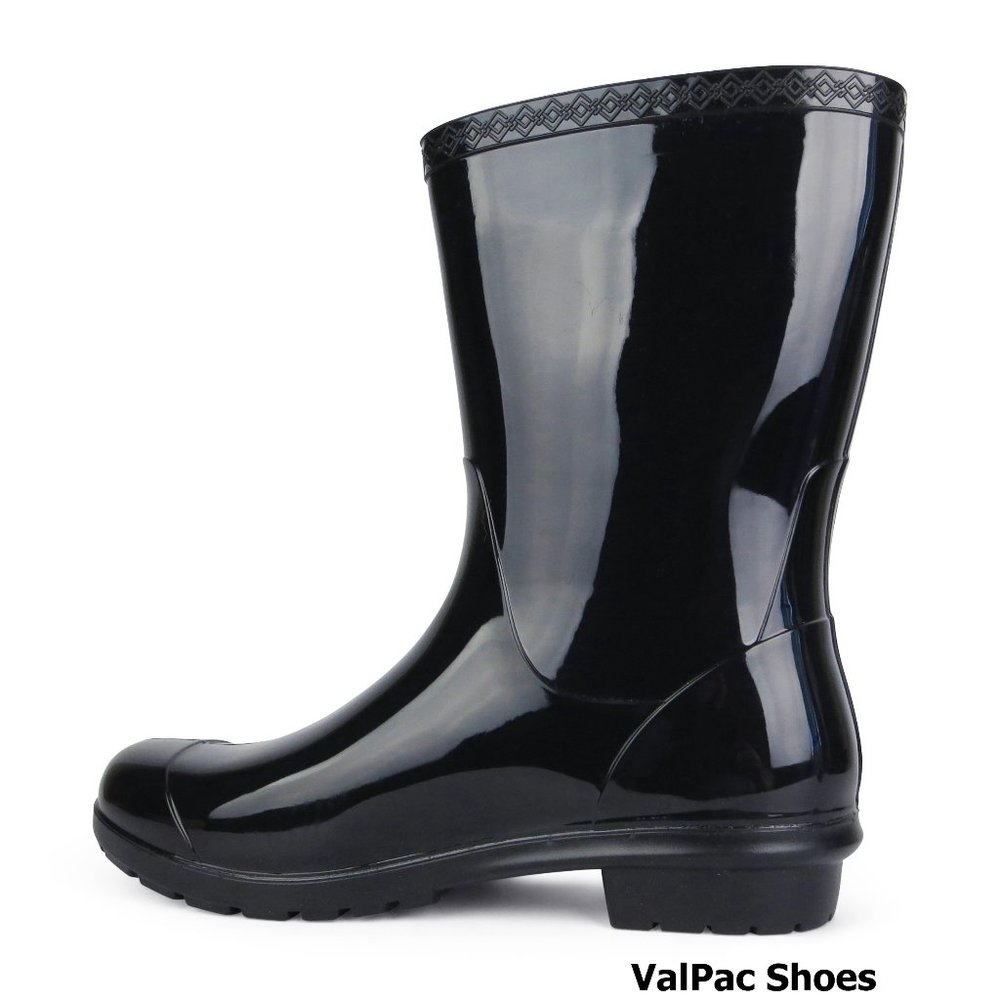 UGG Sienna Black Rain Boots w/ Fur Insole *NEW NO BOX* - Picture 3 of 5